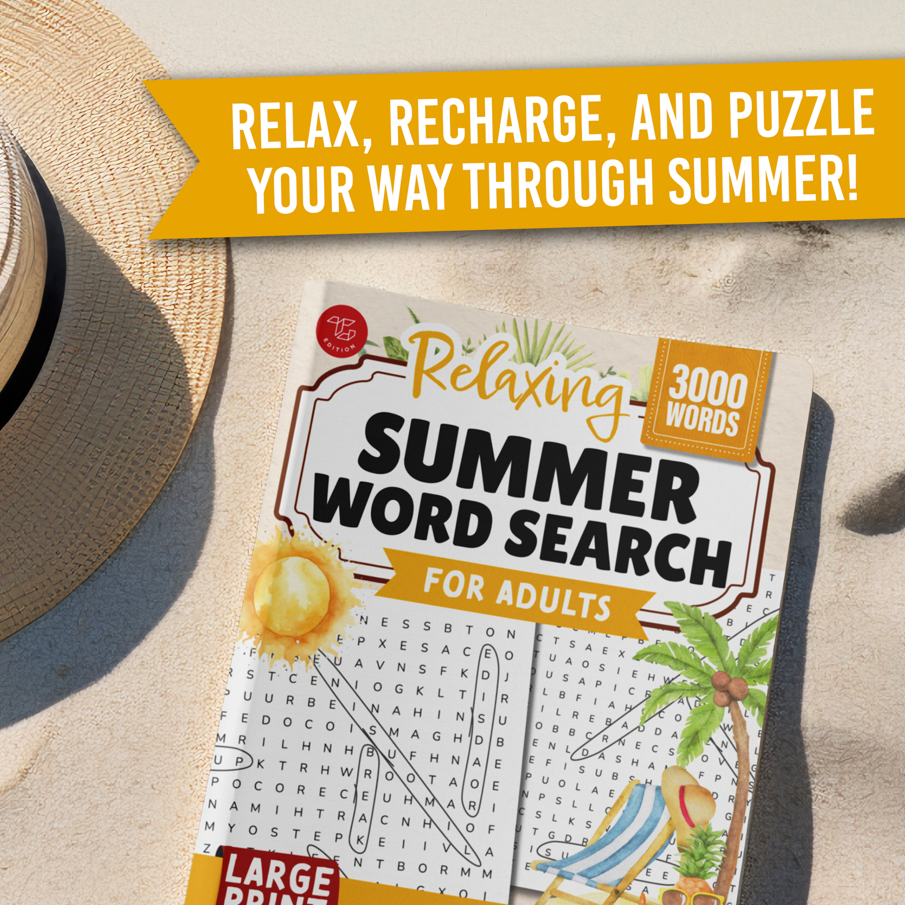 Relaxing Summer Word Search for Adults