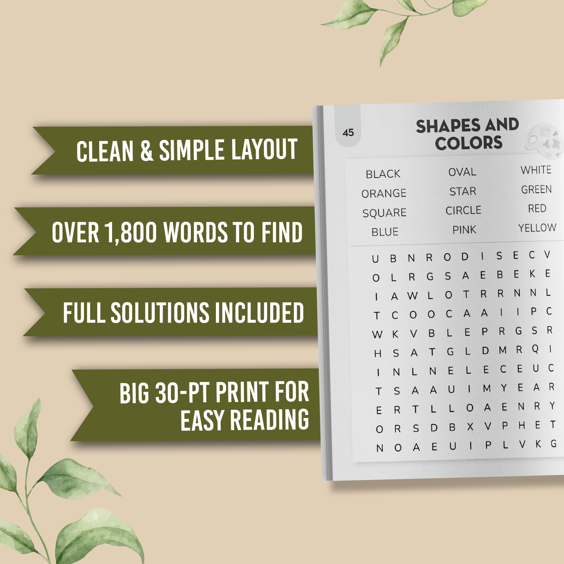 Easy Jumbo Word Search for Seniors