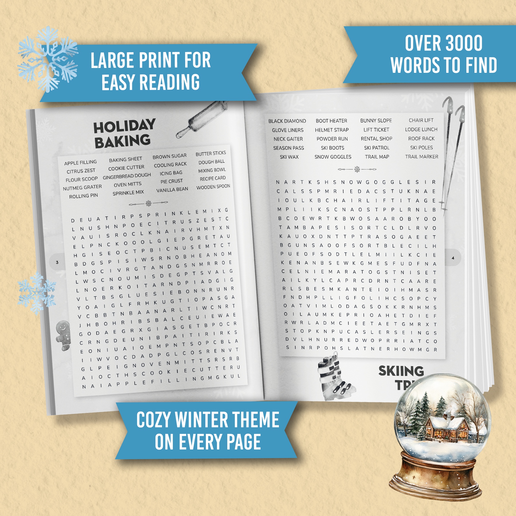 Cozy Winter Word Search for Adults