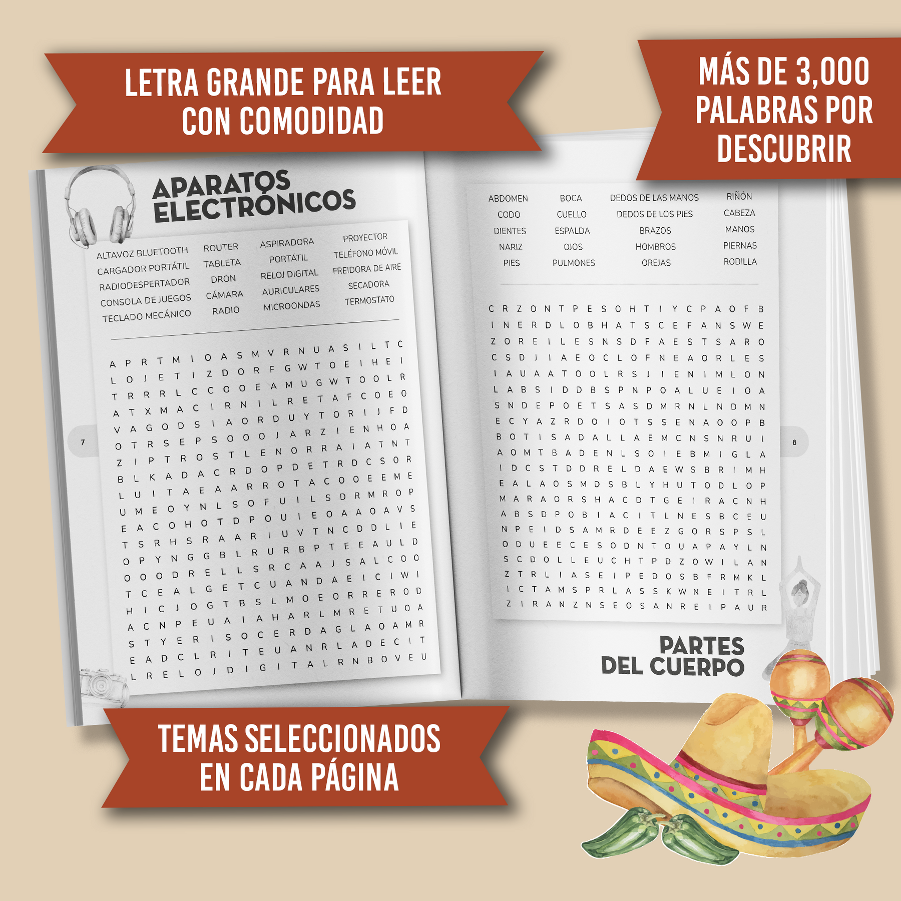 Sopa de letras relajante para adultos