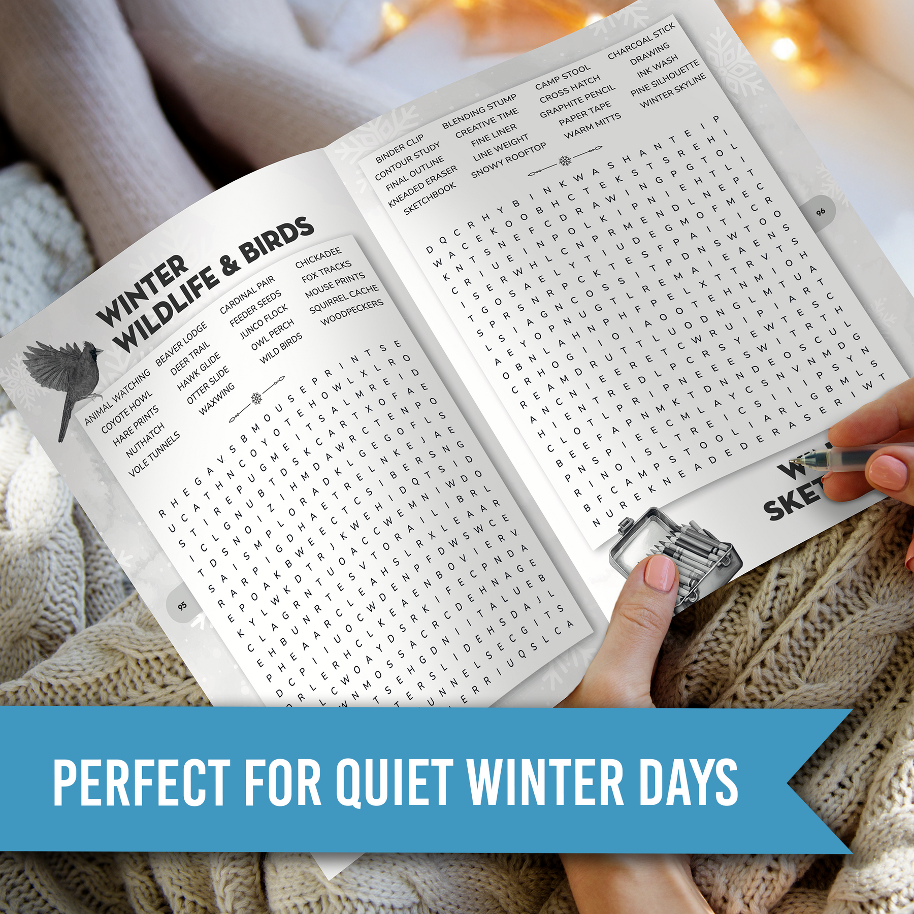 Cozy Winter Word Search for Adults