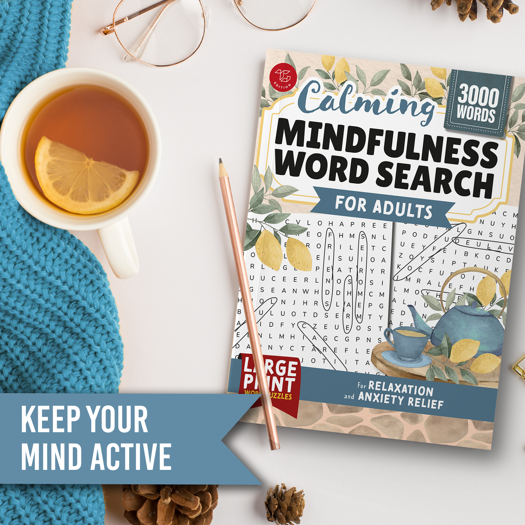 Calming Mindfulness Word Search for Adults