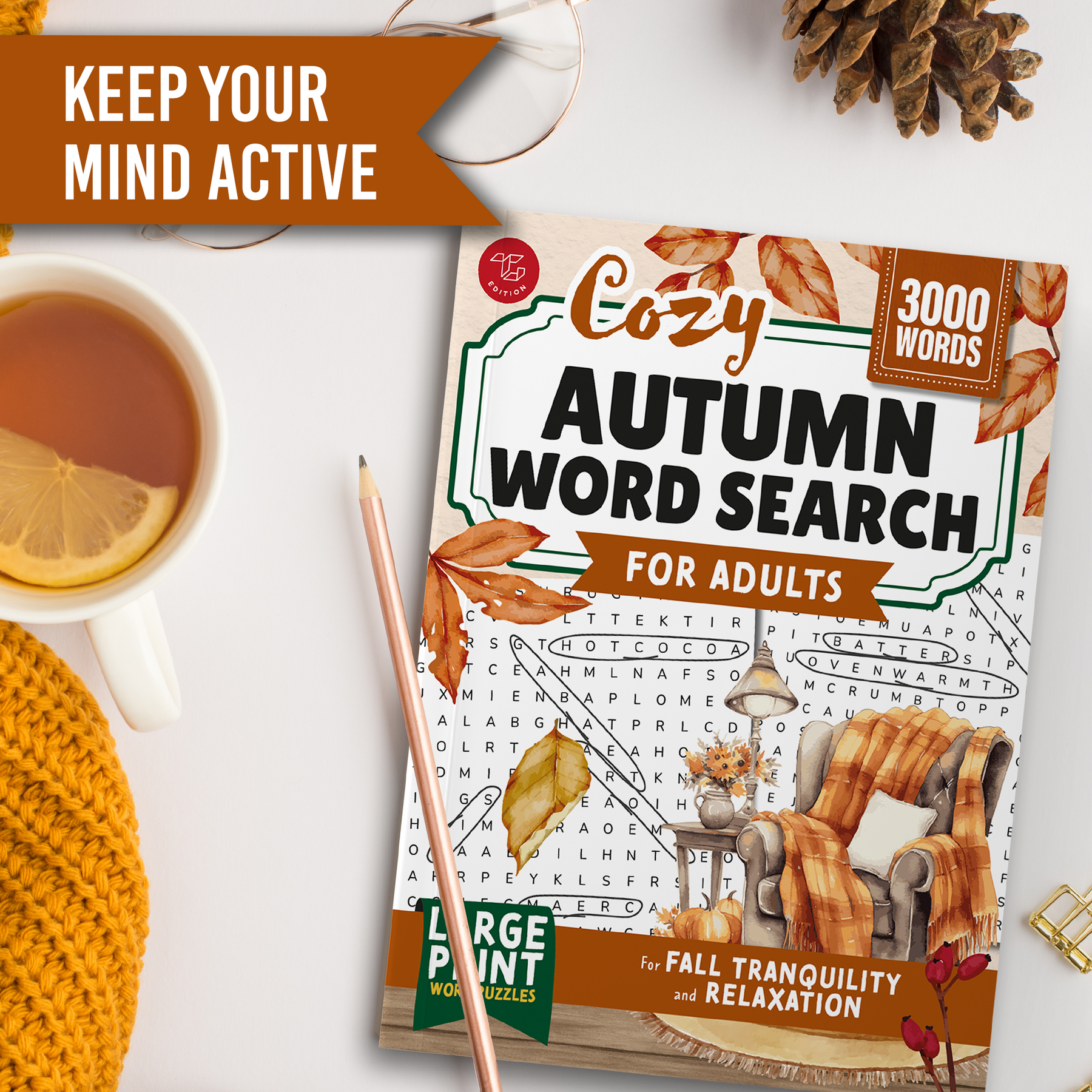 Cozy Autumn Word Search for Adults