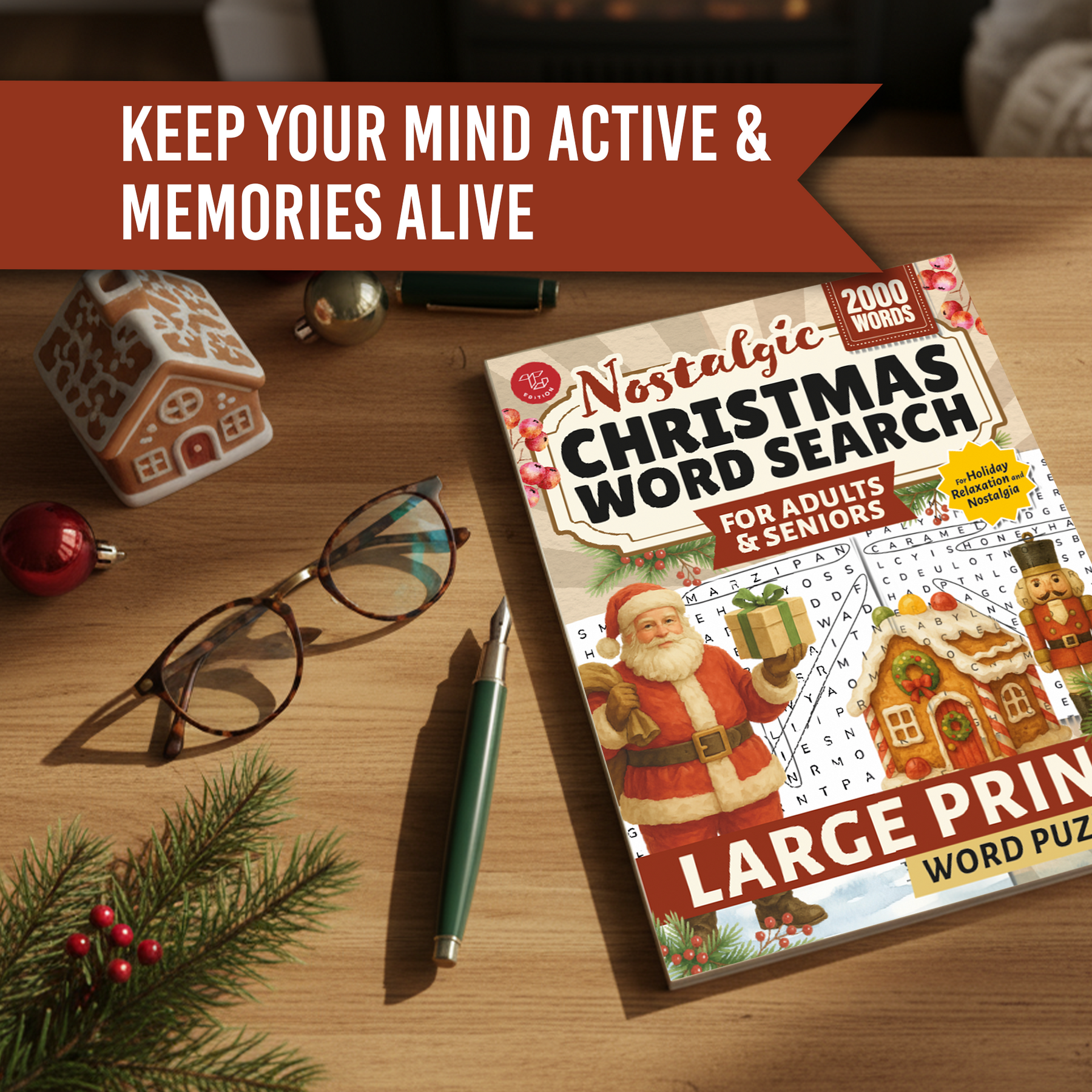 Nostalgic Christmas Word Search for Adults & Seniors
