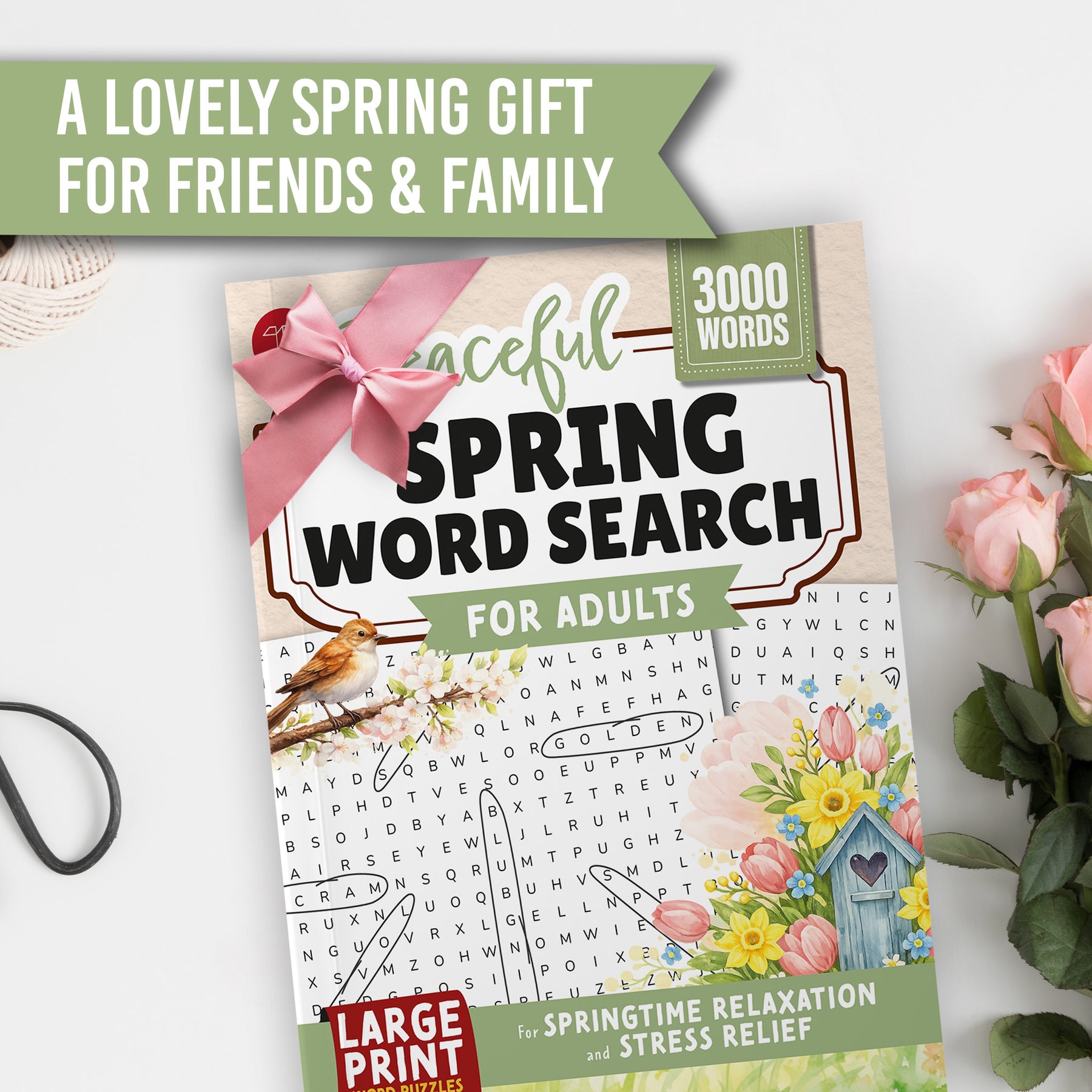 Peaceful Spring Word Search for Adults