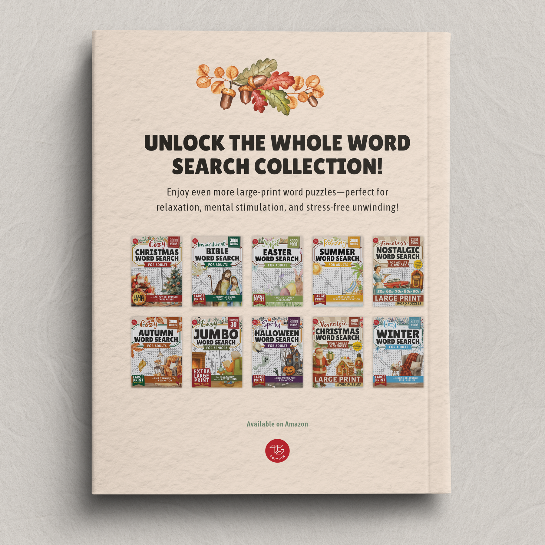 Peaceful Wildlife Word Search for Adults – back cover