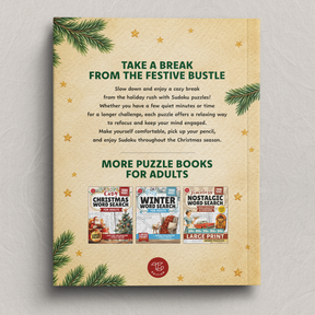 Cozy Christmas Sudoku for Adults – back cover