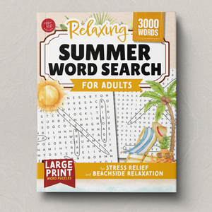 Relaxing Summer Word Search for Adults