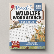 Peaceful Wildlife Word Search for Adults