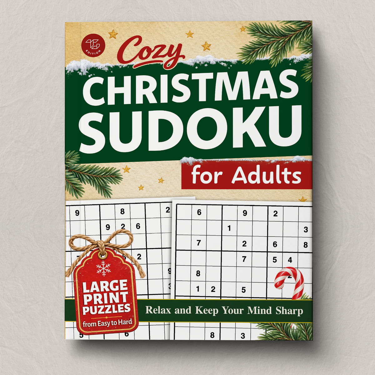 Cozy Christmas Sudoku for Adults – front cover