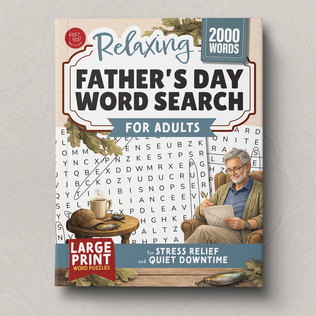 Relaxing Father’s Day Word Search for Adults – front cover