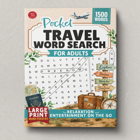Pocket Travel Word Search for Adults – front cover