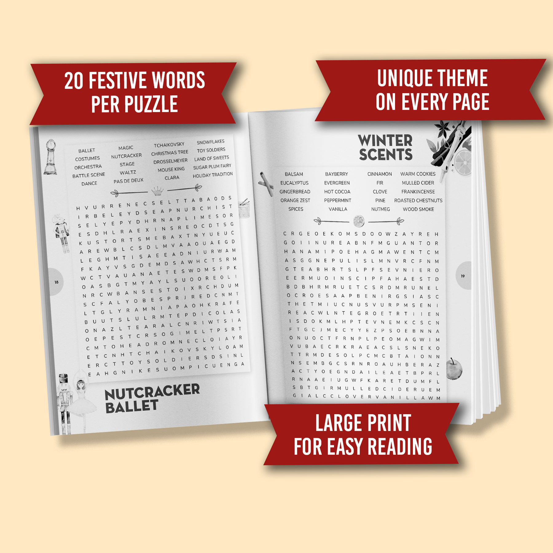 Cozy Christmas Word Search for Adults