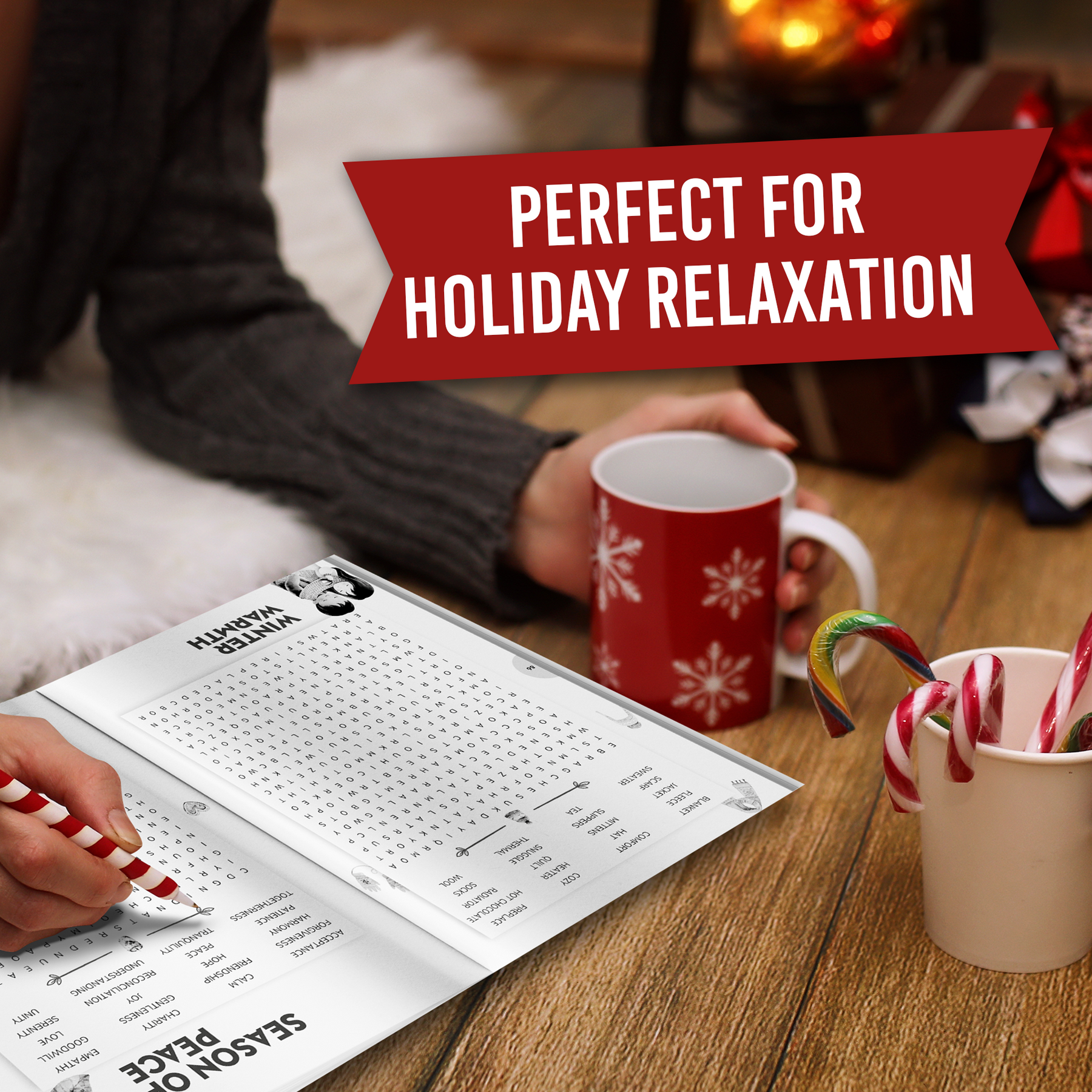 Cozy Christmas Word Search for Adults