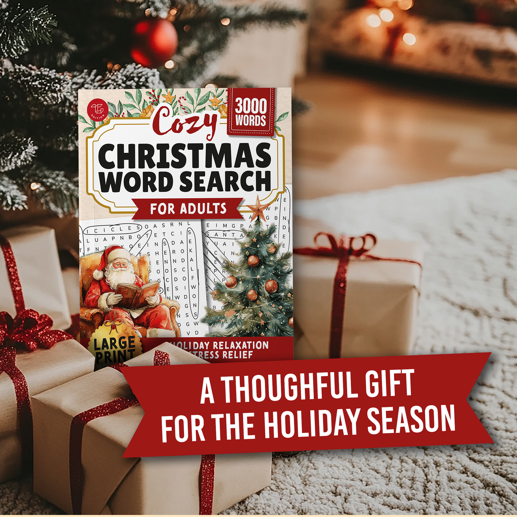 Cozy Christmas Word Search for Adults